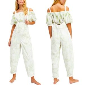Free People Stroll in Kyoto Tie Dye Crop Top & Overalls Set